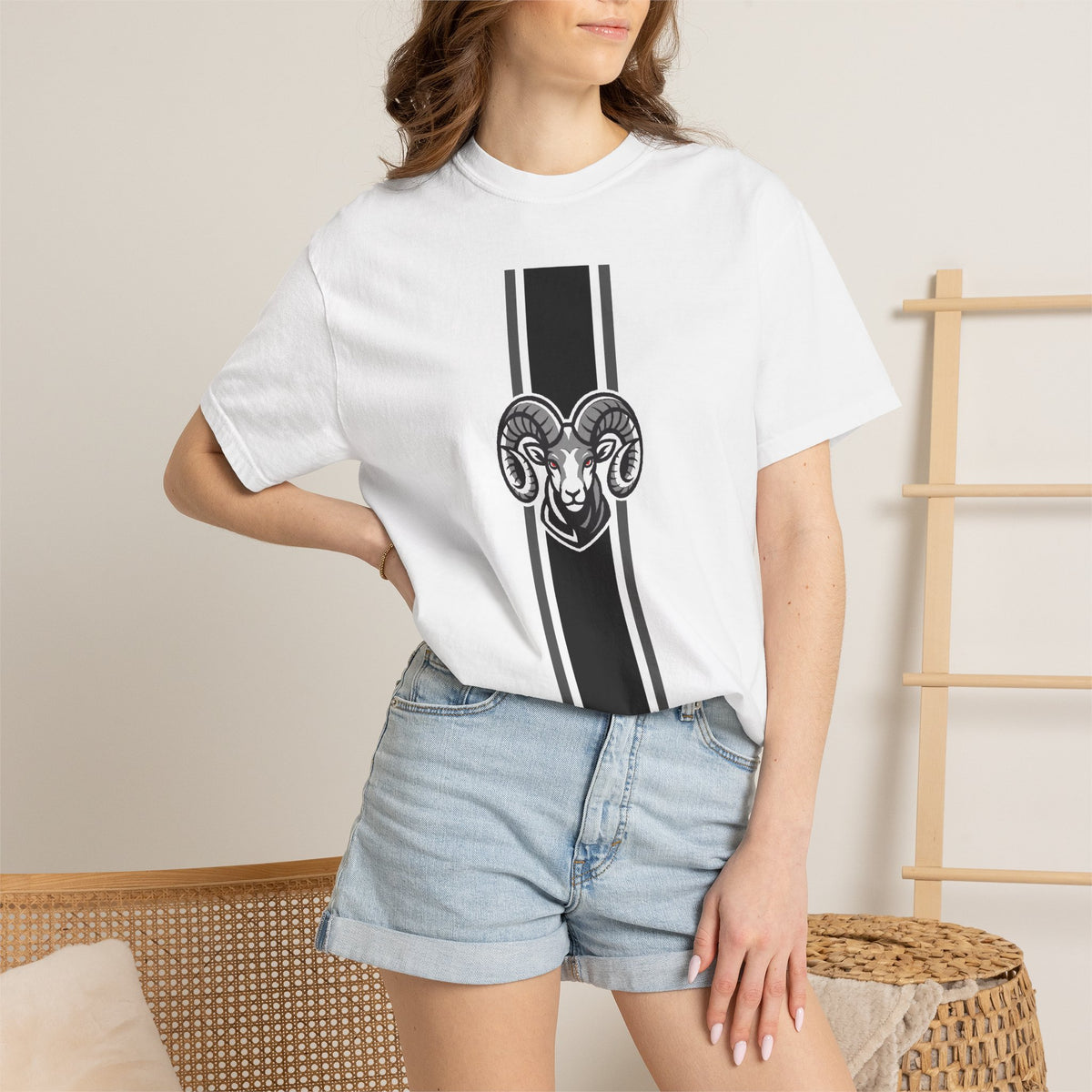 Highland High School Rams T-Shirt | stripe tee