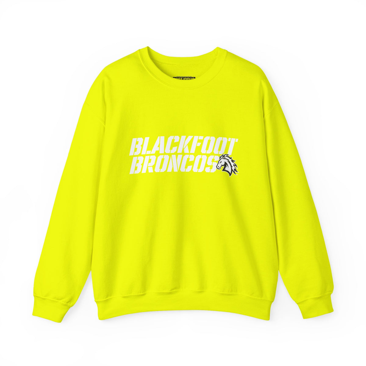Blackfoot High School Broncos Crewneck Sweatshirt | School Spirit, in neon for theme nights