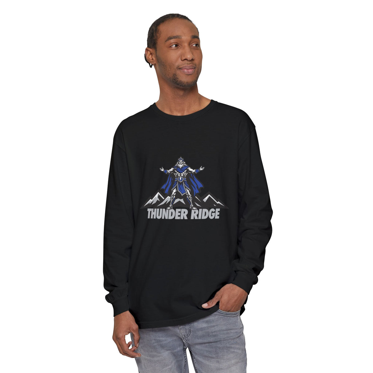 Thunder Ridge High School Titans Long Sleeve T-Shirt | Titan and mountain graphic