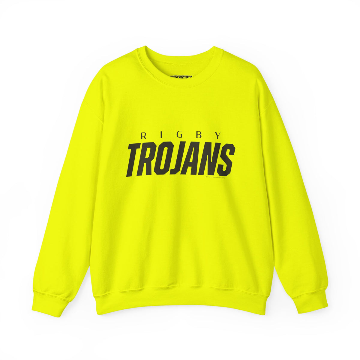 Rigby Trojans Crewneck Sweatshirt | School Spirit, in neon for theme nights