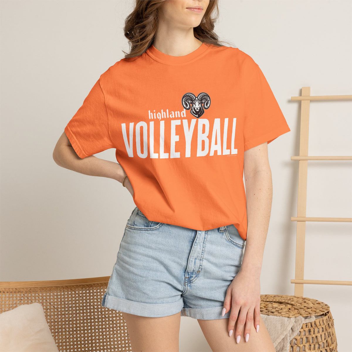 Highland High School Rams T-Shirt | volleyball tee