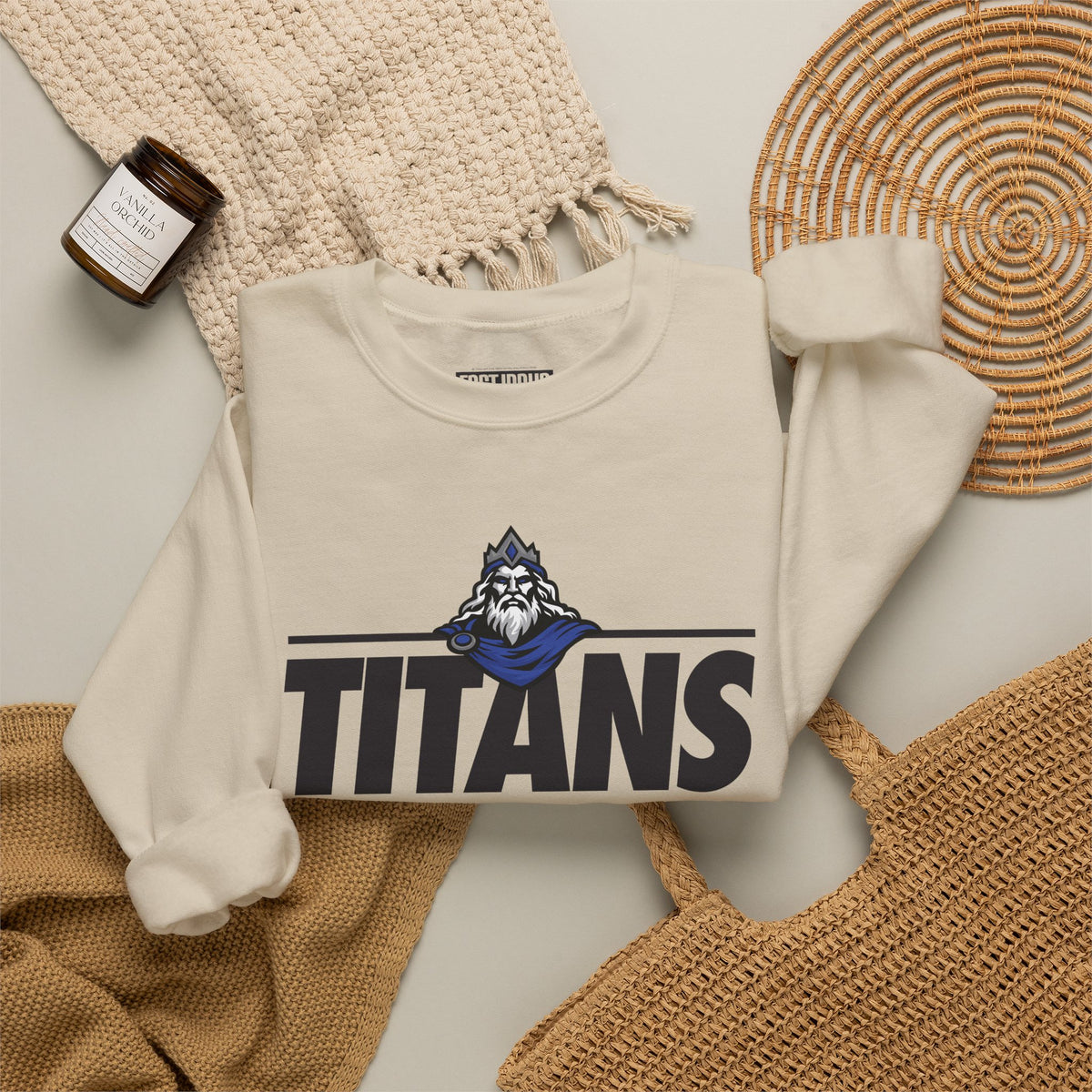 Thunder Ridge High School Titans | Crewneck Sweatshirt | available in neons for theme nights