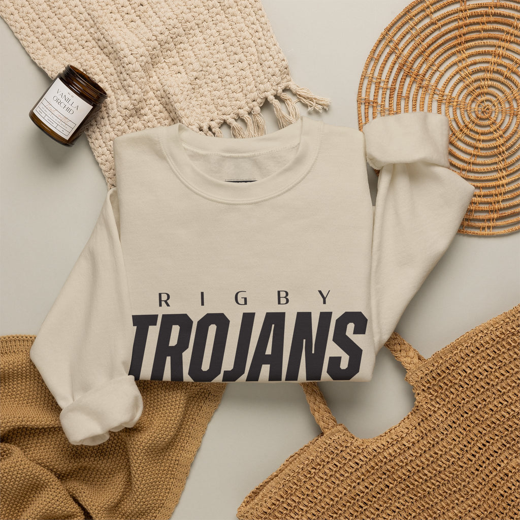 Rigby Trojans Crewneck Sweatshirt | School Spirit, in neon for theme nights