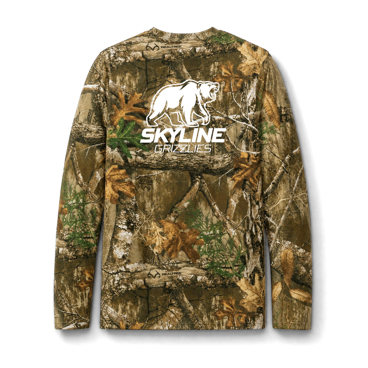 Skyline High School Grizzlies Camo Pattern Long Sleeve Tee