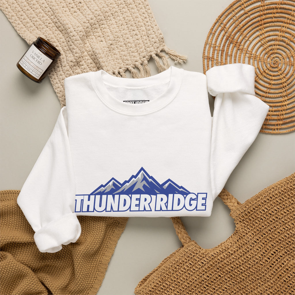 Thunder Ridge High School Titans Sweatshirt | mountain graphic, available in neons for theme nights