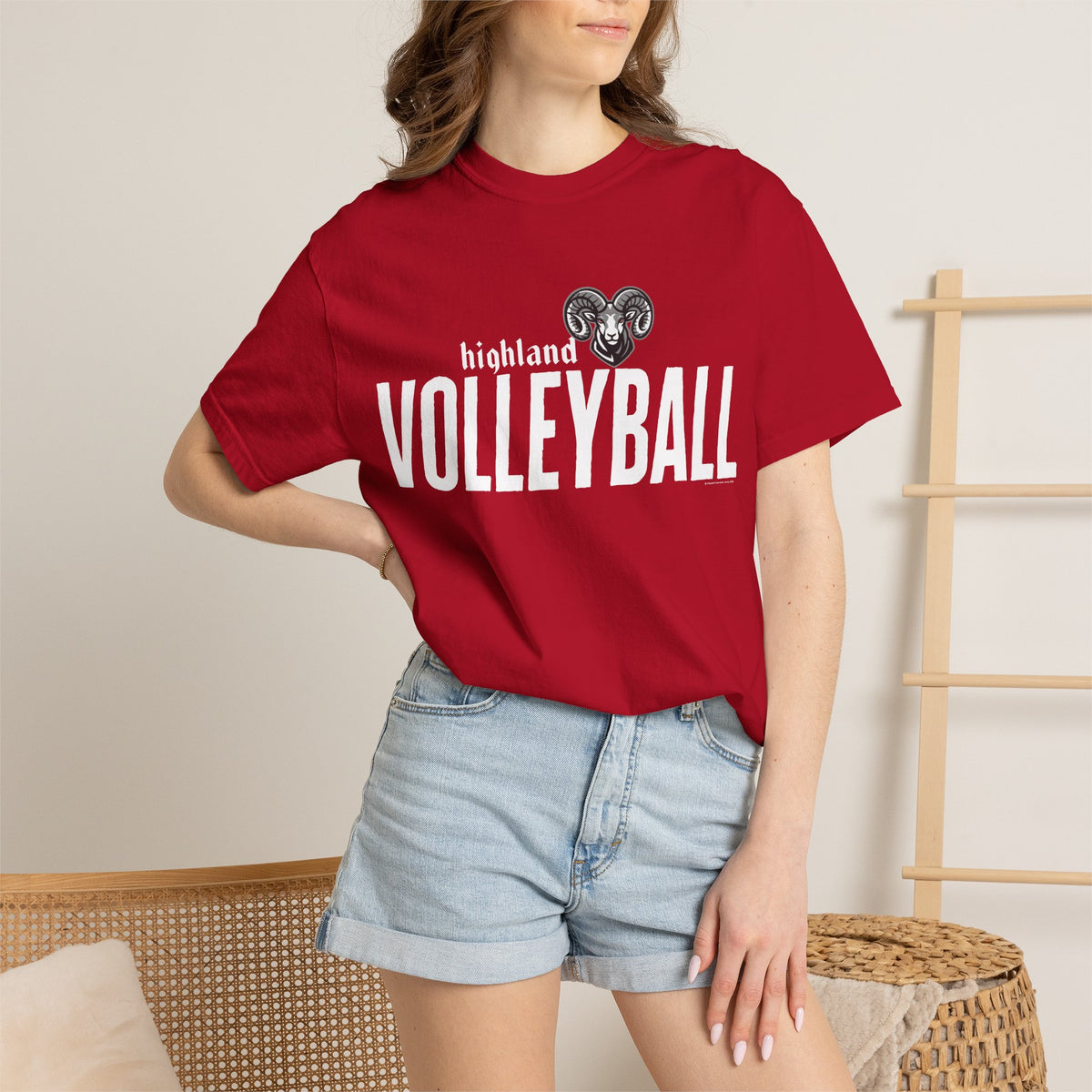Highland High School Rams T-Shirt | volleyball tee
