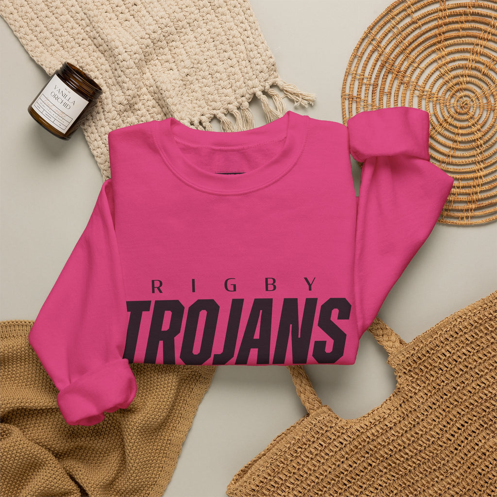 Rigby Trojans Crewneck Sweatshirt | School Spirit, in neon for theme nights