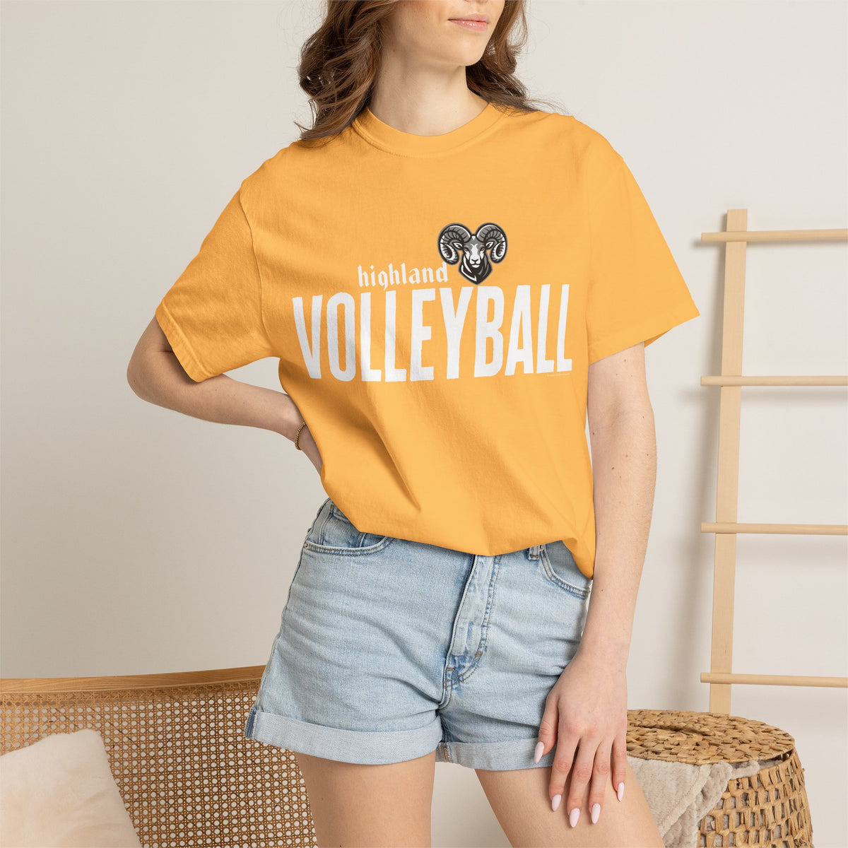 Highland High School Rams T-Shirt | volleyball tee