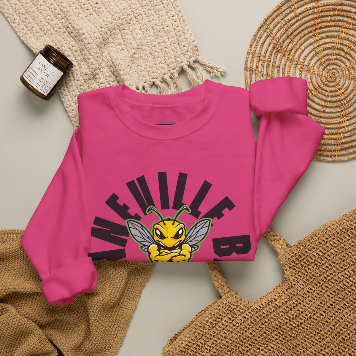 Bonneville High School Bees Crewneck Sweatshirt | School Spirit, in neon for theme nights
