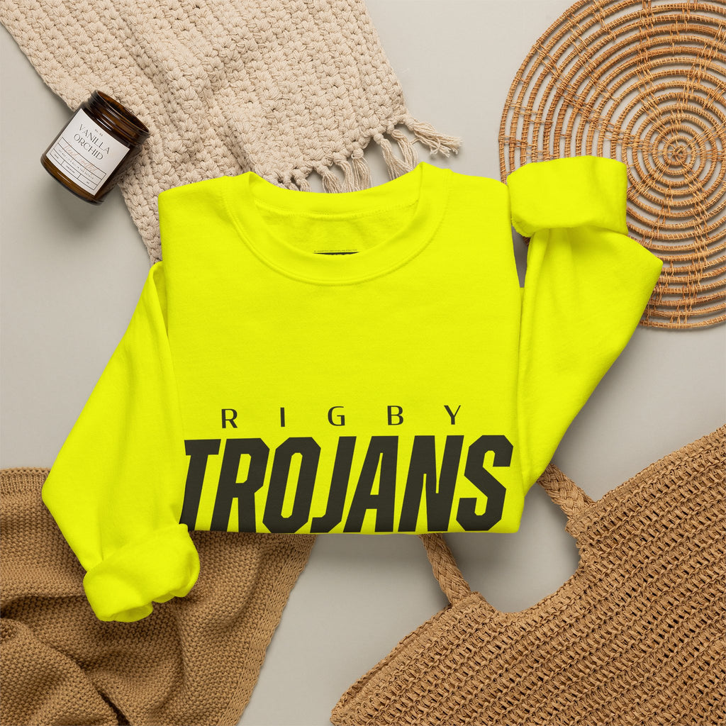 Rigby Trojans Crewneck Sweatshirt | School Spirit, in neon for theme nights