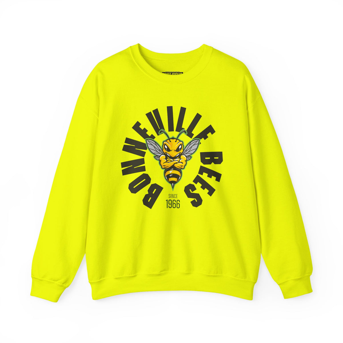 Bonneville High School Bees Crewneck Sweatshirt | School Spirit, in neon for theme nights