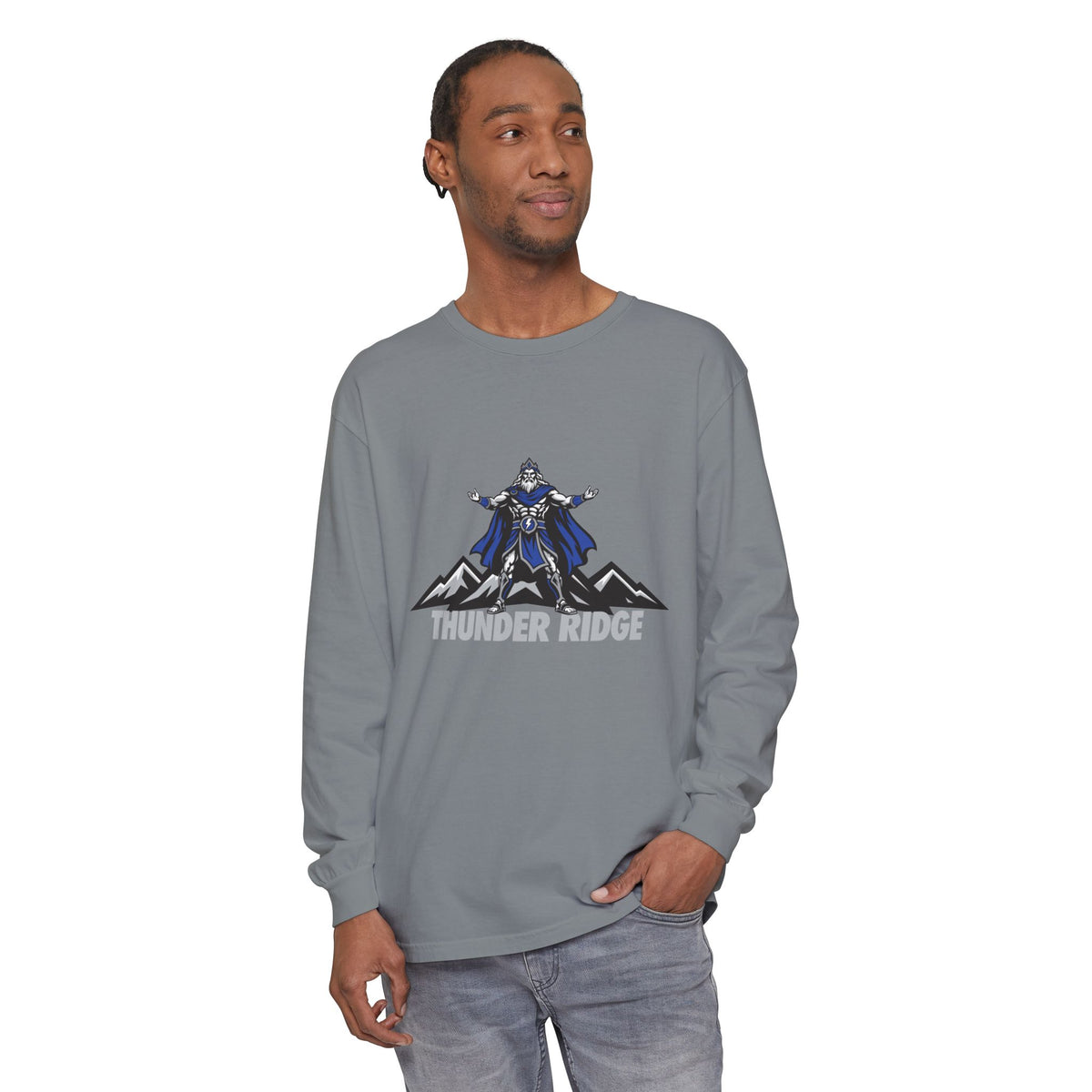 Thunder Ridge High School Titans Long Sleeve T-Shirt | Titan and mountain graphic