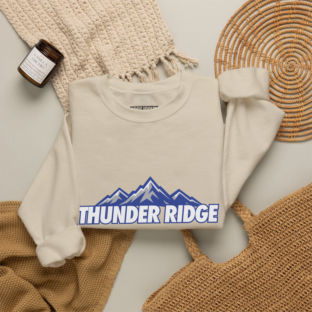 Thunder Ridge High School Titans Sweatshirt | mountain graphic, available in neons for theme nights