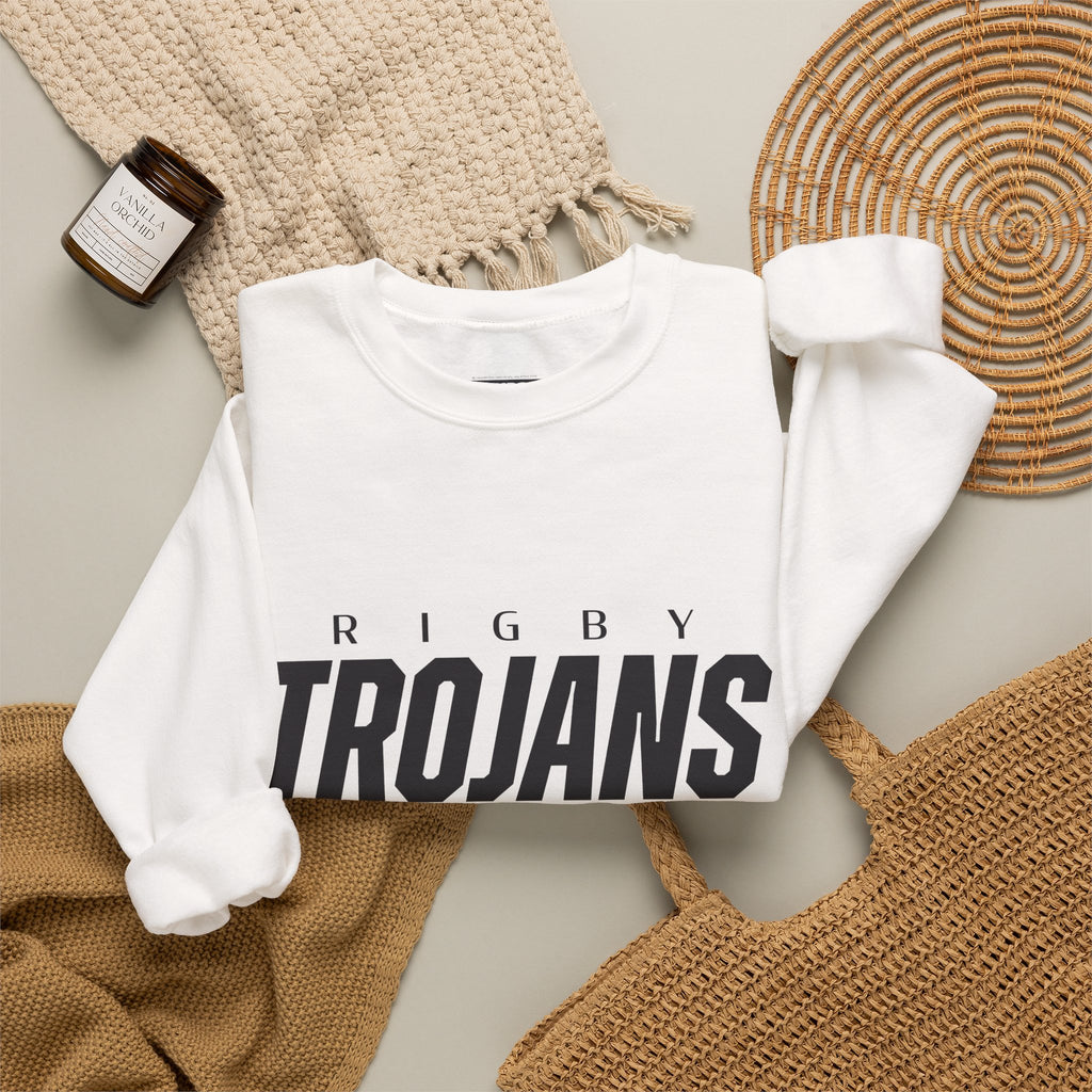 Rigby Trojans Crewneck Sweatshirt | School Spirit, in neon for theme nights