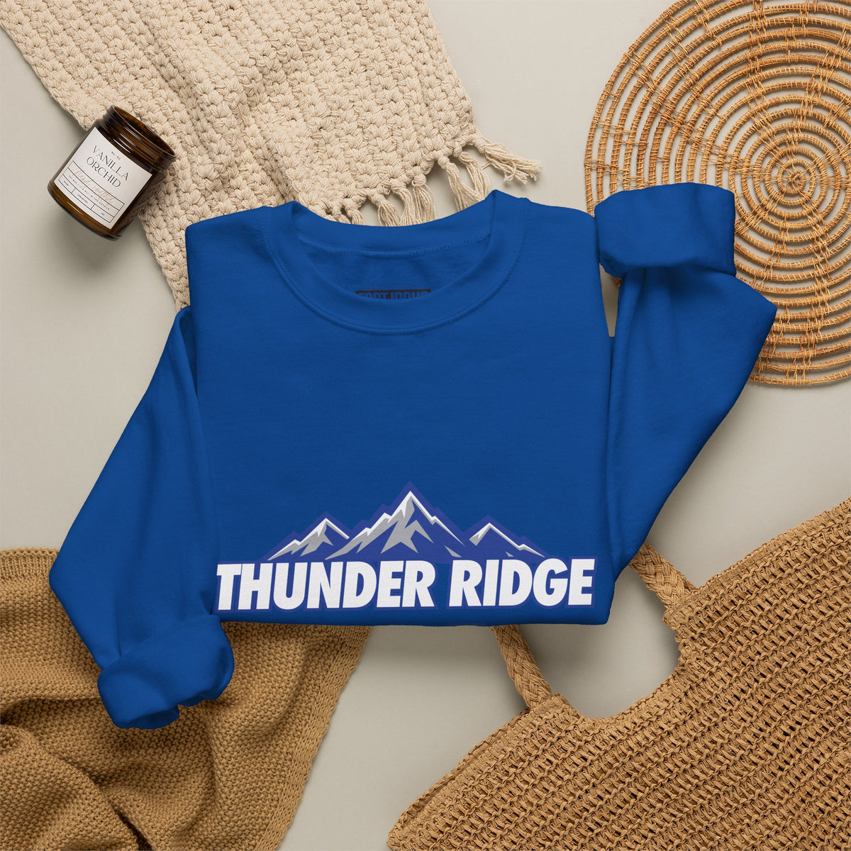 Thunder Ridge High School Titans Sweatshirt | mountain graphic, available in neons for theme nights