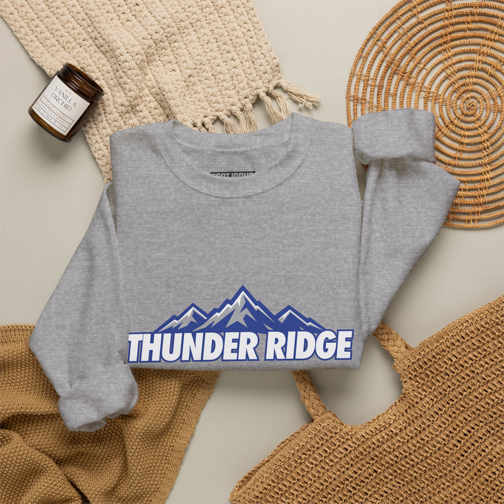Thunder Ridge High School Titans Sweatshirt | mountain graphic, available in neons for theme nights