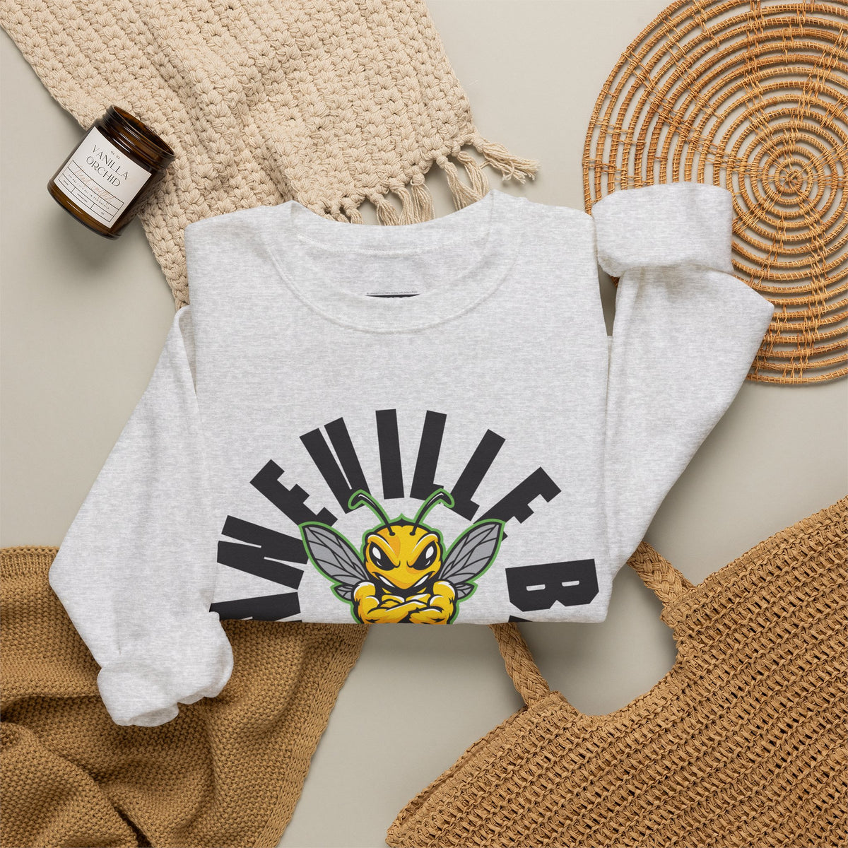 Bonneville High School Bees Crewneck Sweatshirt | School Spirit, in neon for theme nights