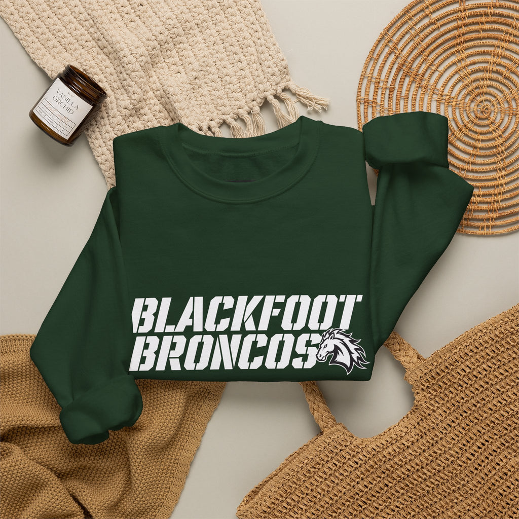 Blackfoot High School Broncos Crewneck Sweatshirt | School Spirit, in neon for theme nights