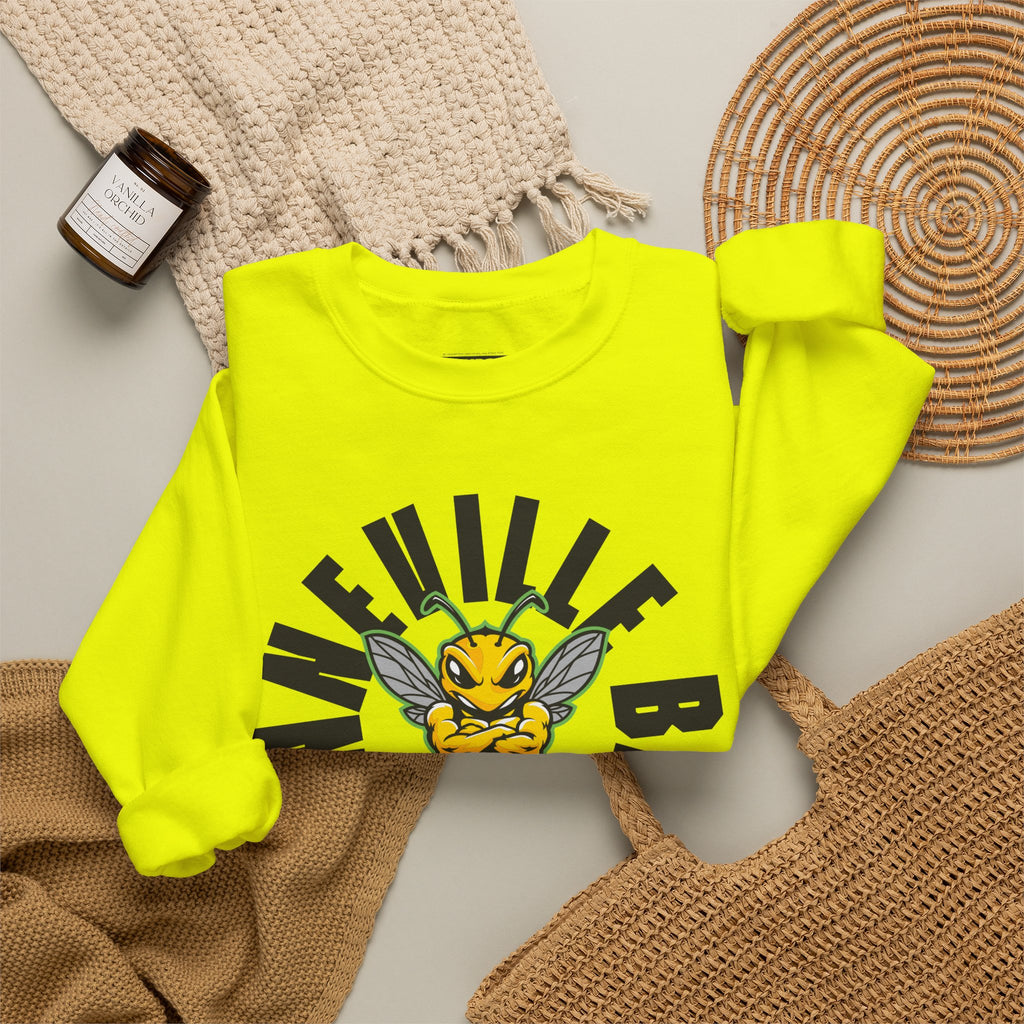 Bonneville High School Bees Crewneck Sweatshirt | School Spirit, in neon for theme nights