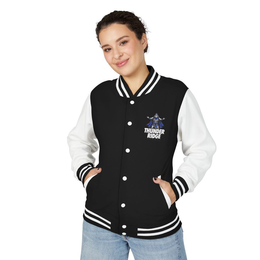 Thunder Ridge High School Titans Varsity Logo Letterman Jacket |  Retro Campus Style