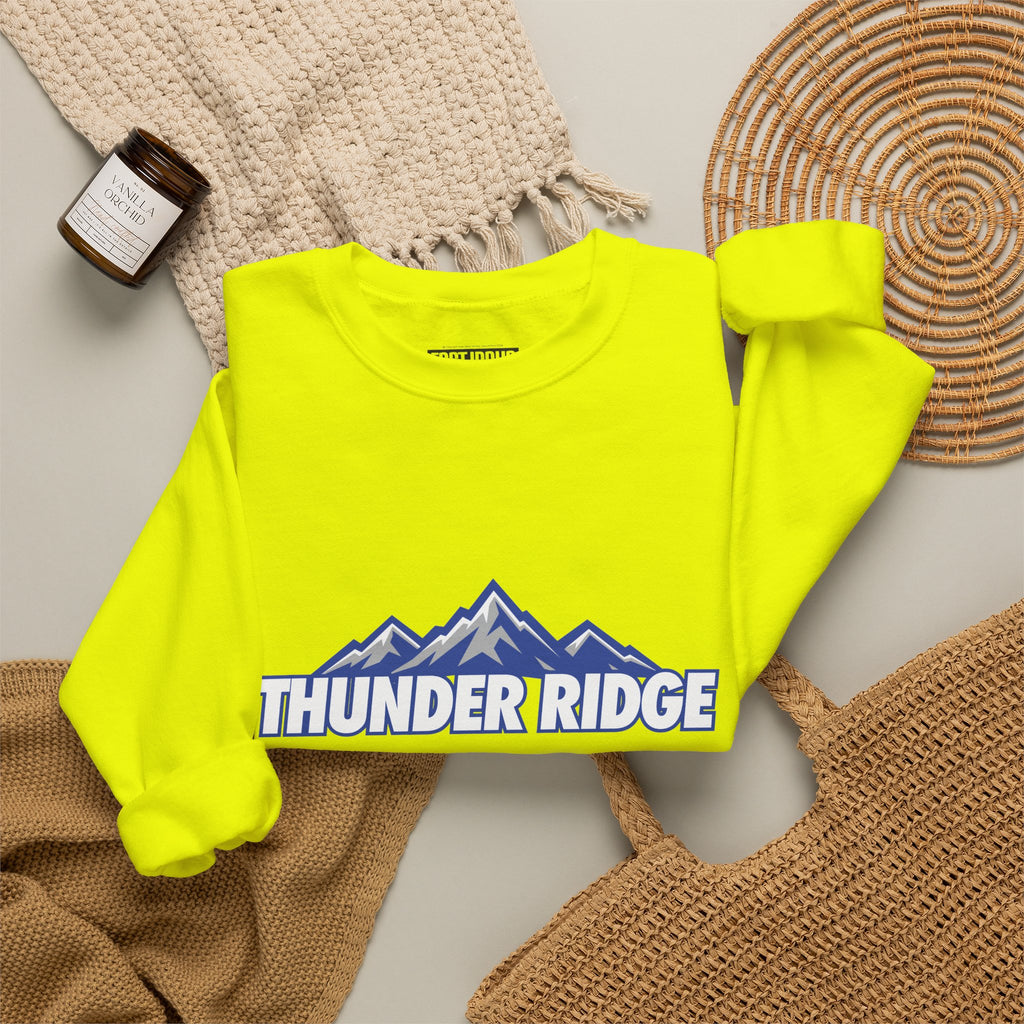 Thunder Ridge High School Titans Sweatshirt | mountain graphic, available in neons for theme nights