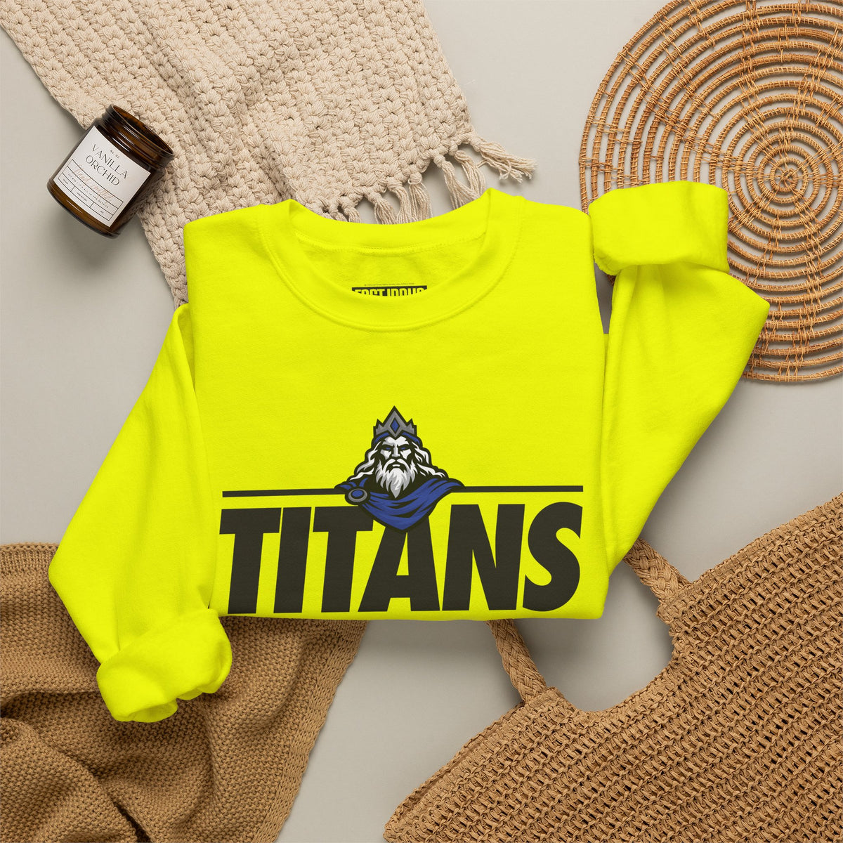 Thunder Ridge High School Titans | Crewneck Sweatshirt | available in neons for theme nights