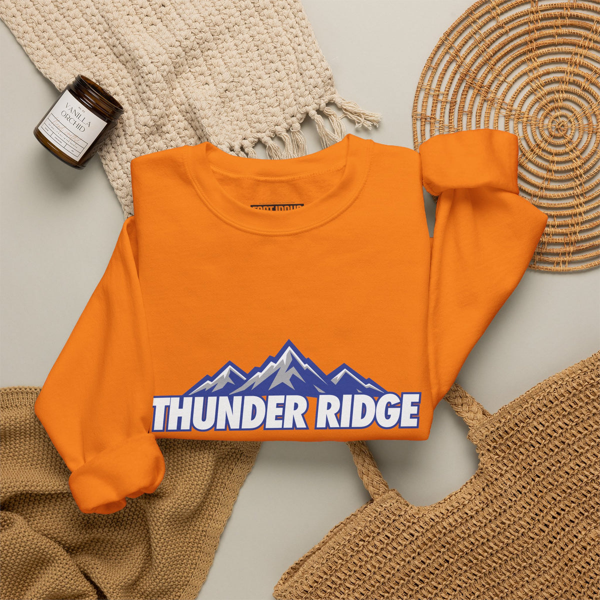 Thunder Ridge High School Titans Sweatshirt | mountain graphic, available in neons for theme nights
