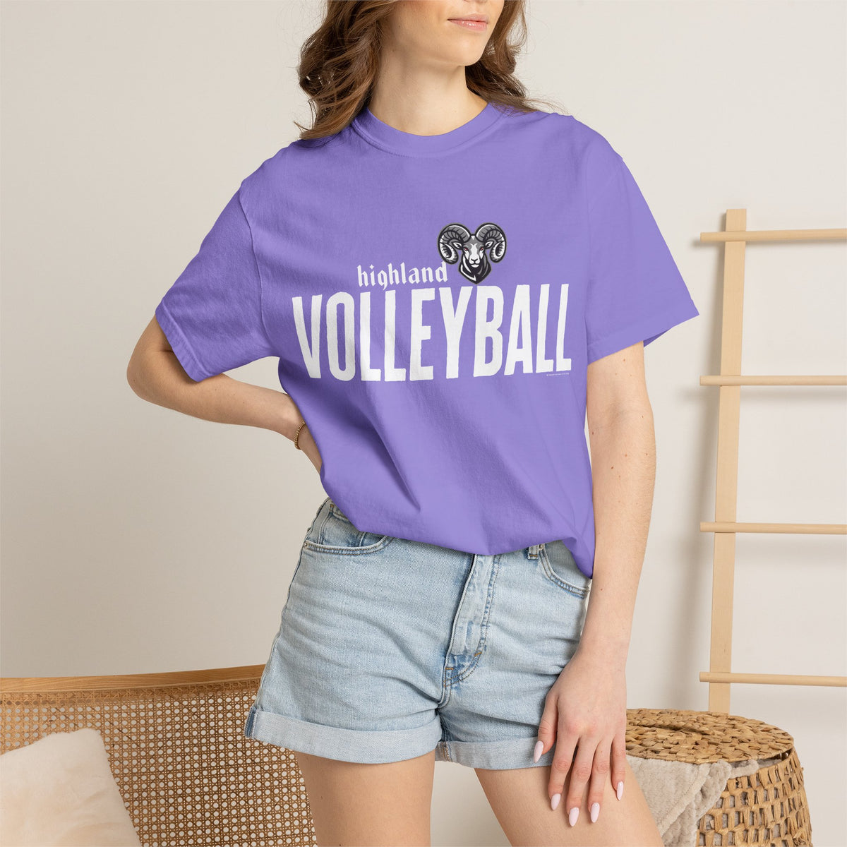Highland High School Rams T-Shirt | volleyball tee