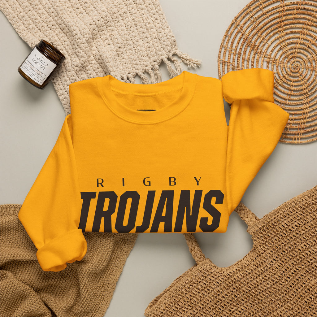 Rigby Trojans Crewneck Sweatshirt | School Spirit, in neon for theme nights