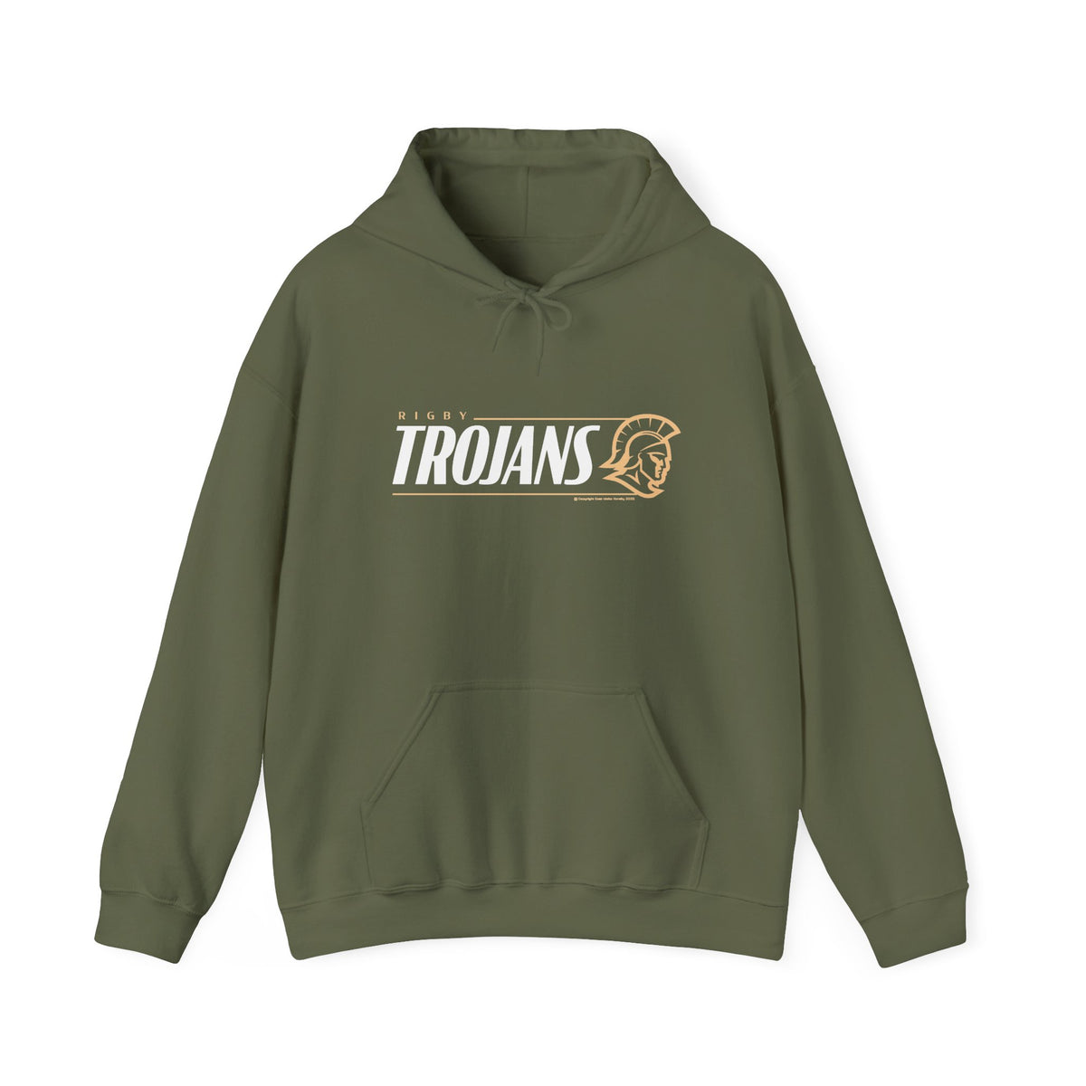 Rigby High School Trojans Hoodie | Minimal Trojan Graphic