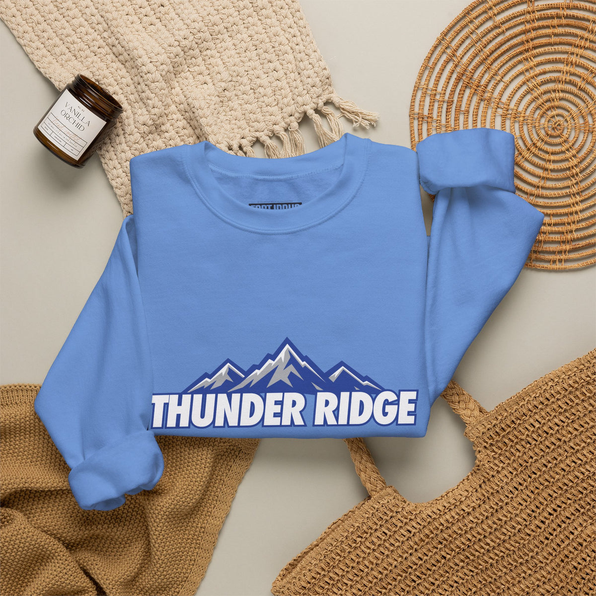 Thunder Ridge High School Titans Sweatshirt | mountain graphic, available in neons for theme nights