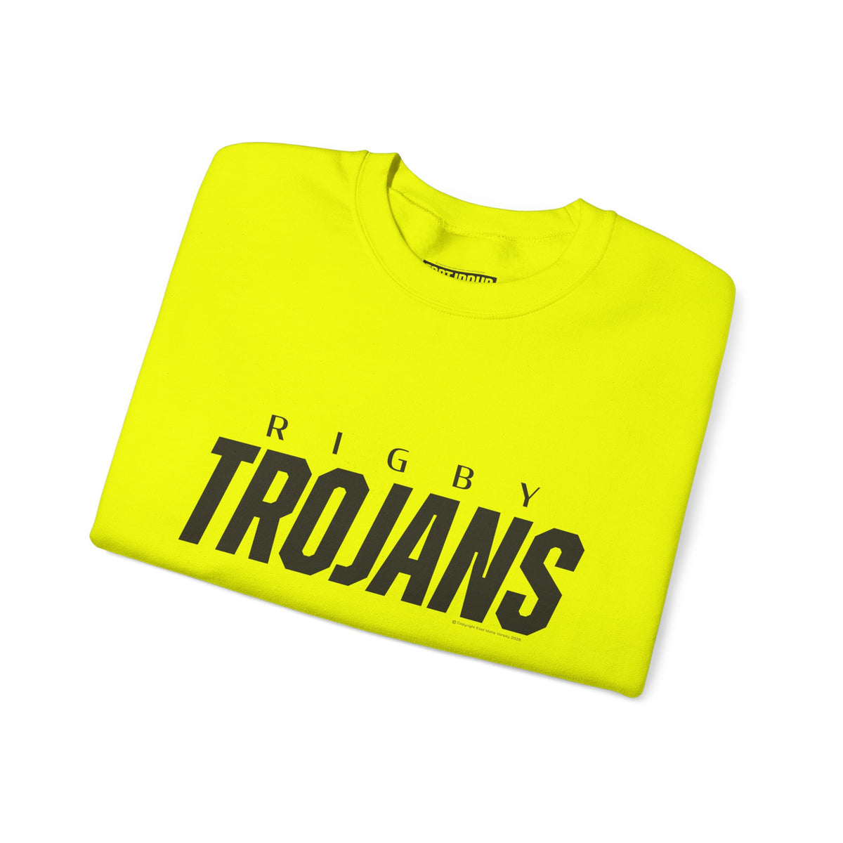 Rigby Trojans Crewneck Sweatshirt | School Spirit, in neon for theme nights