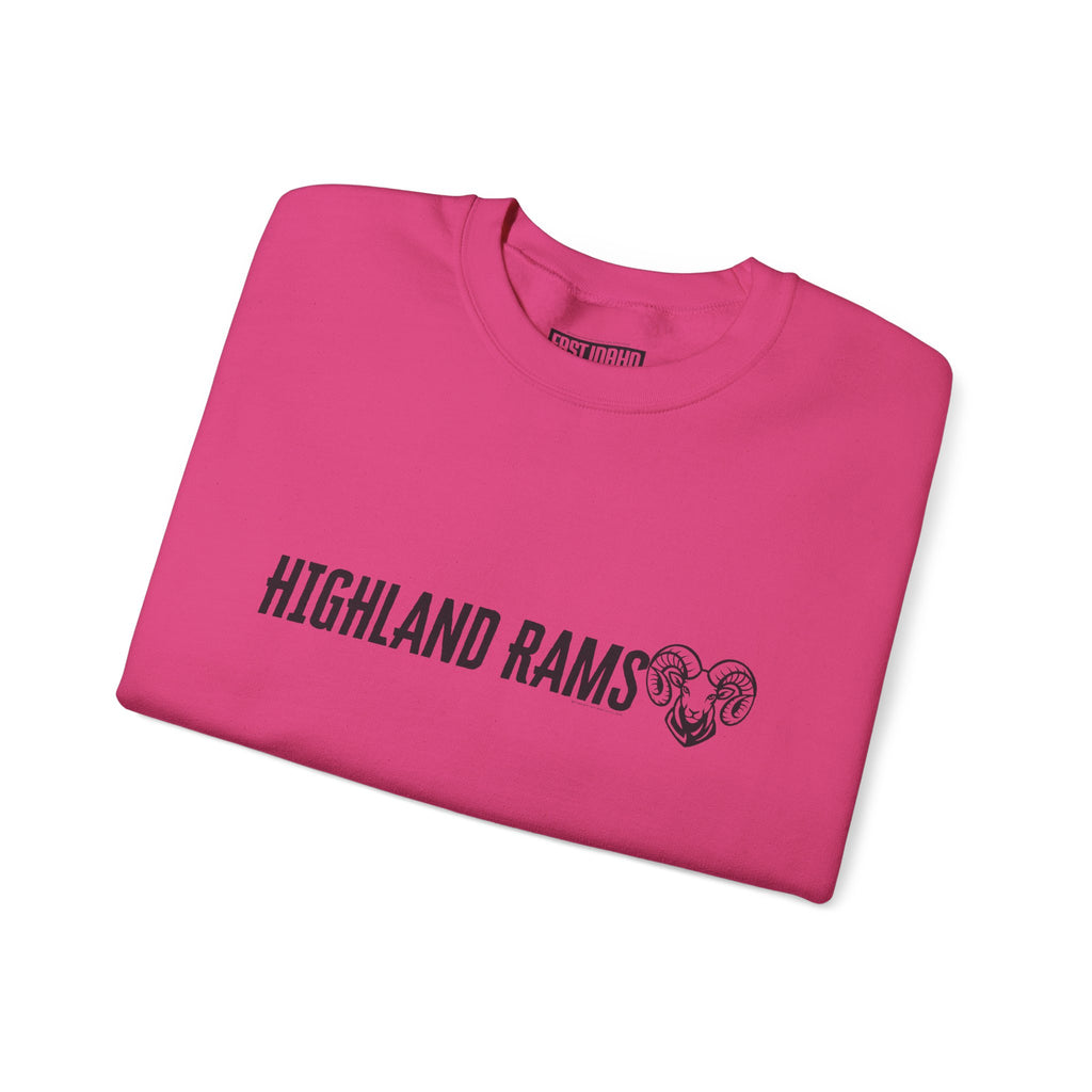 Highland High School Rams | Crewneck Sweatshirt | available in neons for theme nights